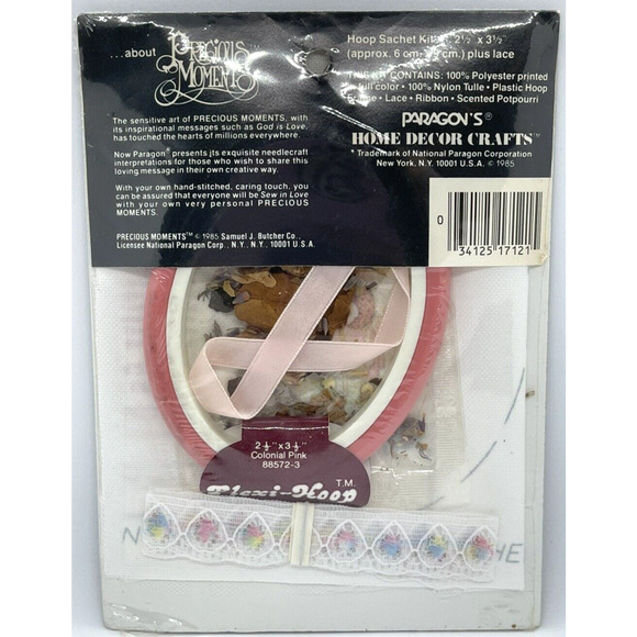 Vtg Paragon Needlecraft Precious Moments Love is Kind Sachet Kit #7121 SEALED - Picture 2 of 3